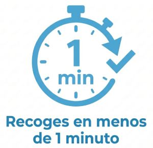 Recoges en menos de 1 minuto