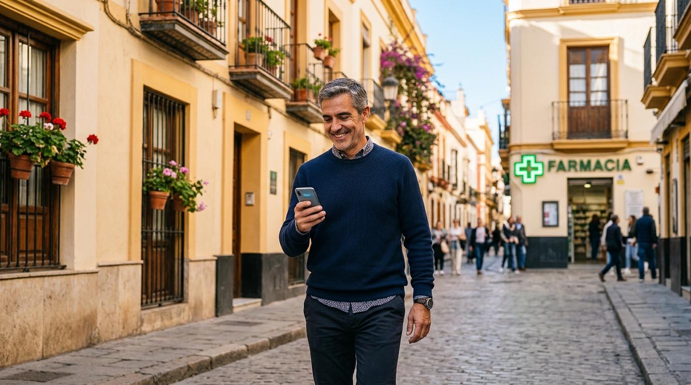 Aviso en el móvil de que el encargo ha llegado y la bolsa está preparada en la farmacia